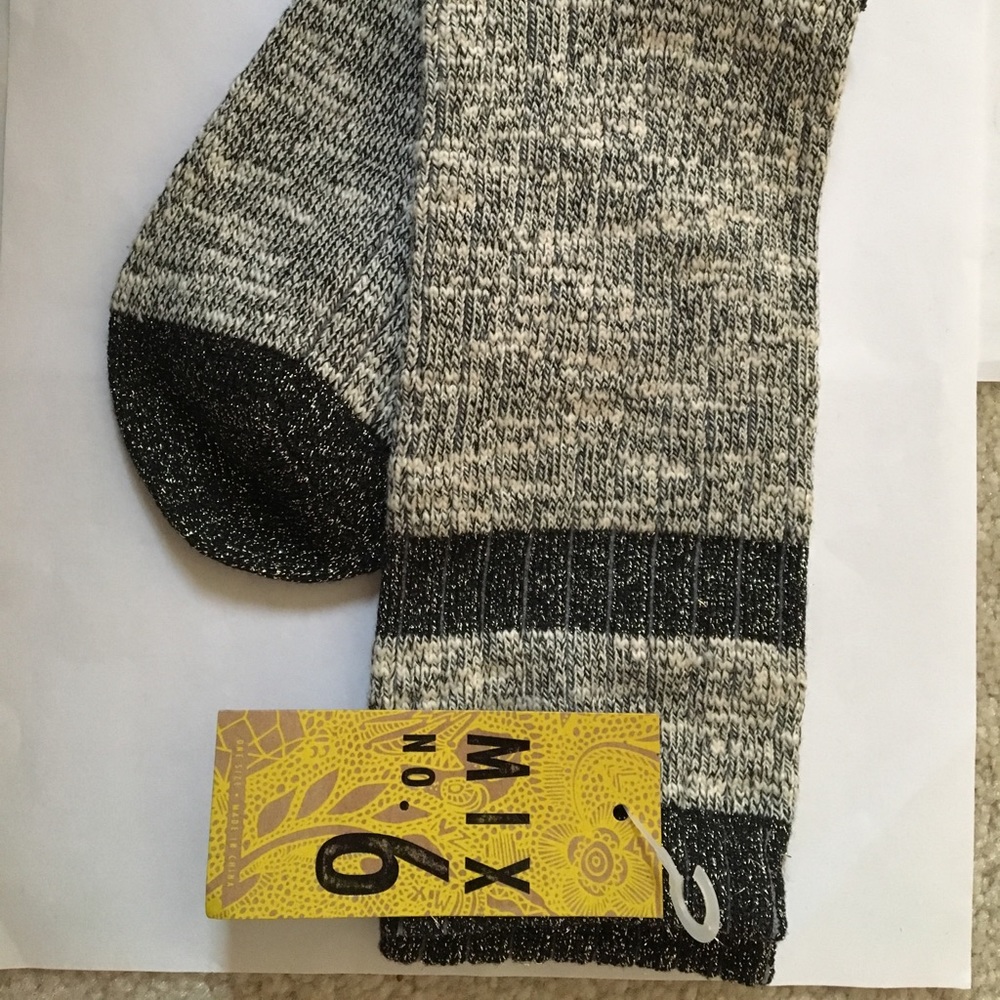 Mix No.6 Women’s Crew Socks, Black/Grey